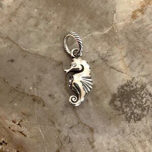 Brighton Seahorse Charm Pendant Clear Crystal Accents Silver Plated
